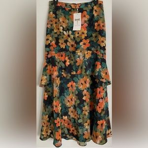 NWT Tyler Boe Silk Floral skirt
